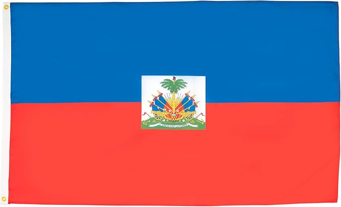 AZ FLAG Set of 10 Haiti Flags – 150 x 90 cm – 100% Polyester Haitian Flag with Integrated Metal Eyelets