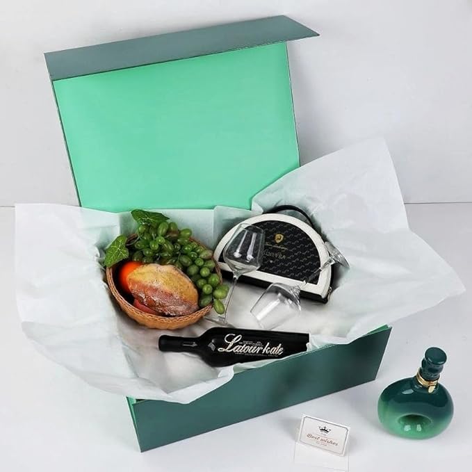 UoeRing 2 Pack Extra Large Green Gift Box 17x14.5x6 inch Luxury Gift Box for Presents with Magnetic Closure Lid Collapsible,Birthday,Christmas,Contains Card, Ribbon,Tissue Paper,Shredded Paper Filler