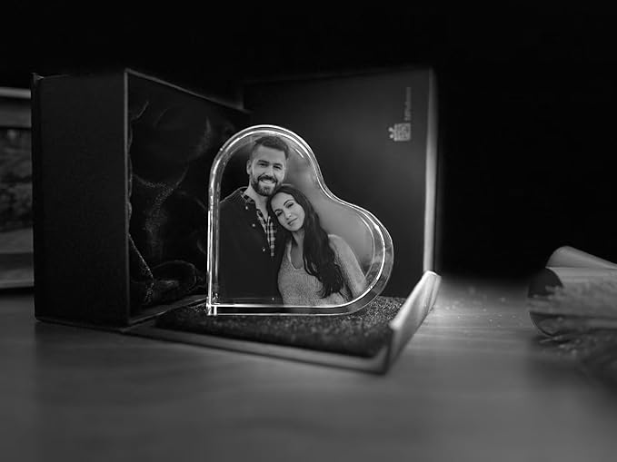 3D Crystal Photo, Personalized Valentine’s Day Gift, Customized Gifts for Wife, Women, Him, Her, Dad and Mom. Custom Picture Gifts for Valentine’s Day, Mother's Day, Father’s Day, Birthday, Wedding & Anniversary. Upright Heart Crystal Keepsake