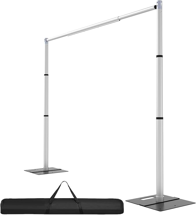 Backdrop Stand Heavy Duty 8x10Ft, Adjustable Metal Frame Pipe and Drape,Background Stand for Wedding Birthday Party Decorations (8x10Ft)