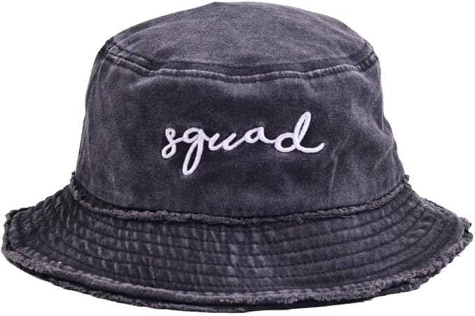 Bachelorette Bucket Hat for Bride Squad Distressed Embroidered Sun Hat Bridal Party Gift