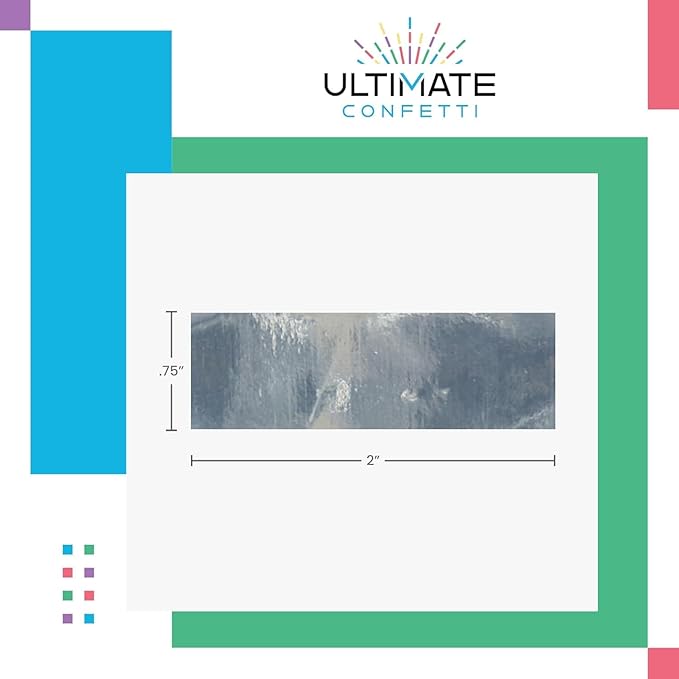 Ultimate Confetti, Rectangular Blue Mylar Shiny Foil Metallic Confetti for Cannon and Launcher use - Gender Reveal Confetti for Wedding, Parties, Mother’s Day and Live Events - 30 lb, 480 oz