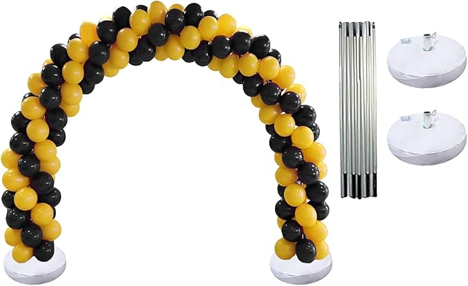 PMU DIY Professional Balloon Arch Deluxe Kit (Black and Gold) Balloon Garland for Party Decoration, Decoration Kit for Birthday Party, Wedding, Graduation, Baby Shower (41686-61646) Pkg/1