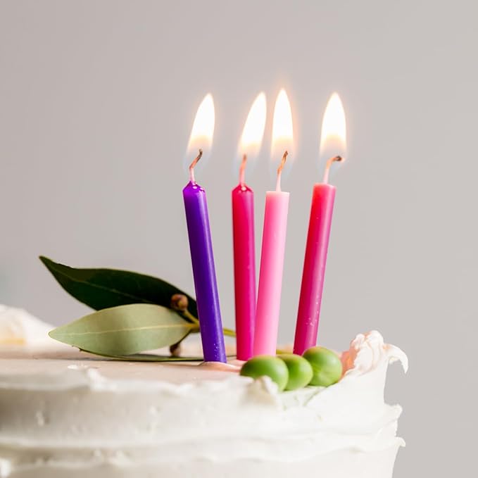 Birthday Candles (Pinks and Purples) Case of 12-144 Candles Total