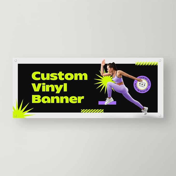 Customizable Vinyl Banner – Personalized Outdoor/Indoor Event Signage for Birthdays, Weddings, Graduations, Business Promotions – Lightweight, Durable, Weather-Resistant, Full-Color Printing (2'x5' / Horizontal)