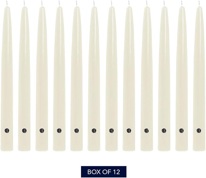 Colonial Candle Unscented Taper Candle, Handipt Collection, Ivory, 6 in, Pack of 12 - Up to 4 Hours Burn