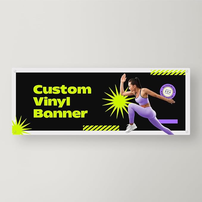 Customizable Vinyl Banner – Personalized Outdoor/Indoor Event Signage for Birthdays, Weddings, Graduations, Business Promotions – Lightweight, Durable, Weather-Resistant, Full-Color Printing (3'x8')