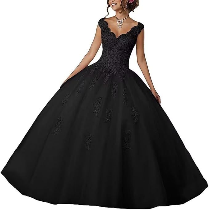 Laces Appliques Long Ball Gown Puffy Tulle Quinceanera Dresses Wedding Dresses with Sleeveless