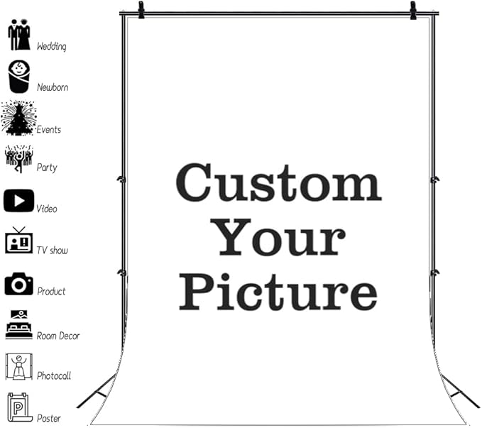 Leowefowa 8x15ft Custom Backdrop Personalized Photography Backdrop Vinyl Custom Banner Customized Your Image Birthday Bridal Baby Shower Wedding Gender Reveal Anniversary Party Decor