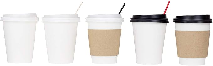 Karat 8oz Paper Hot Coffee Cups [1000 ct] Disposable, Leak-Resistant Double Poly-Lined Cups for Hot Beverages - Ideal for Cafes & Restaurants, 80mm | White