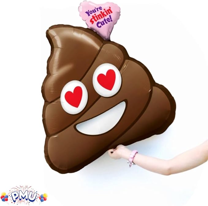PMU Valentines Day Mylar - Foil Balloons for Special Events, You're Stinkin' Cute 31 Inch Balloon Photo Props Party Decoration and Accessories (25/Pkg) Pkg/1