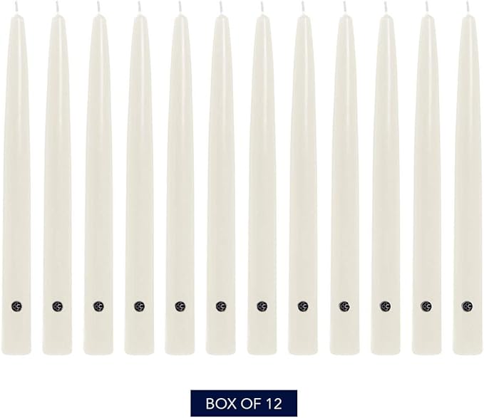 Colonial Candle Unscented Taper Candle, Handipt Collection, White, 6 in, Pack of 12 - Up to 4 Hours Burn