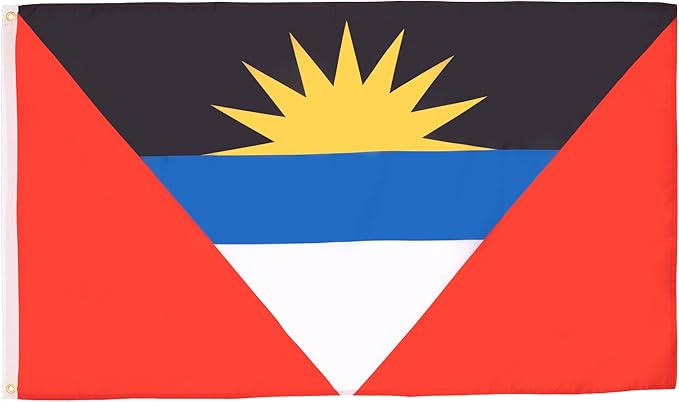 AZ FLAG Set of 5 Flag of Antigua and Barbados - 90x60cm - Flag of Antigua 100% Polyester with integrated metal eyelets