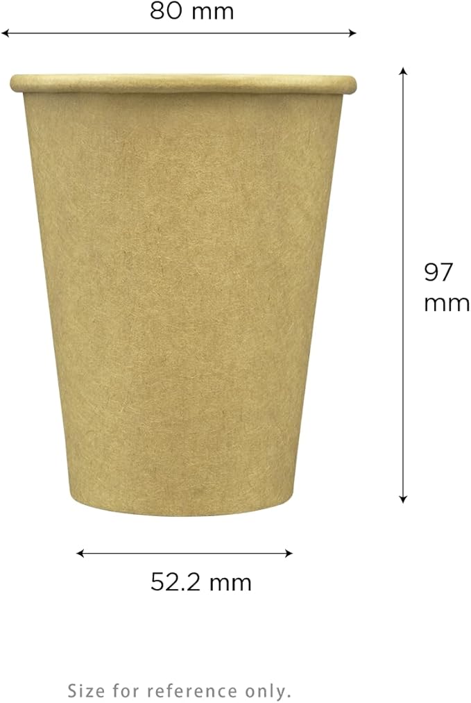 Karat 8oz Kraft Paper Coffee Cups [1,000 ct] Disposable, Leak-Resistant Double Poly-Lined Hot Cups | Ideal for Cafes & Offices, 80mm
