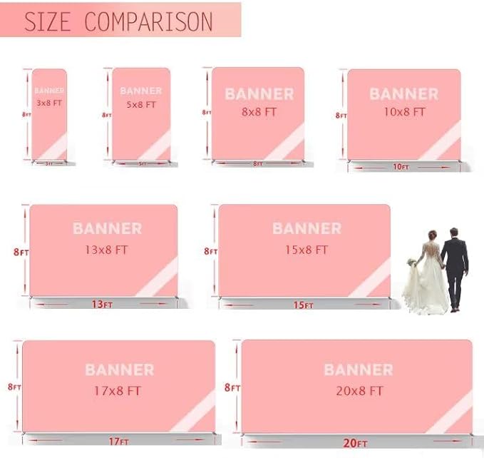 5x8 FT Custom Tension Fabric Banner with Stand Tension Fabric Backdrop Display Large Trade Show Booth Display Exhibit Standing Banner with Aluminum Frame