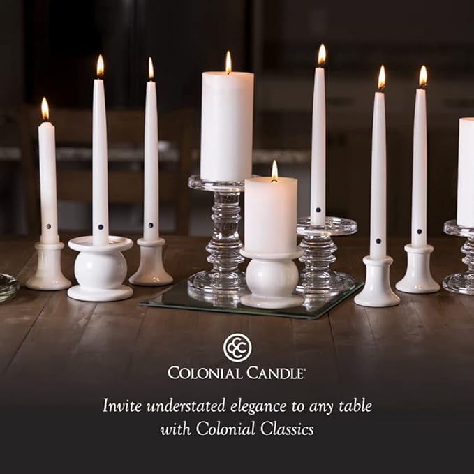 Colonial Candle Unscented Taper Candle, Handipt Collection, Red, 6 in, Pack of 12 - Up to 4 Hours Burn