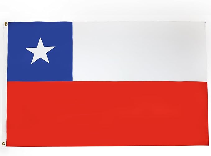 AZ FLAG Set of 10 Chile Flags - 90 x 60 cm - Chilean Flag 100% Polyester with Integrated Metal Eyelets