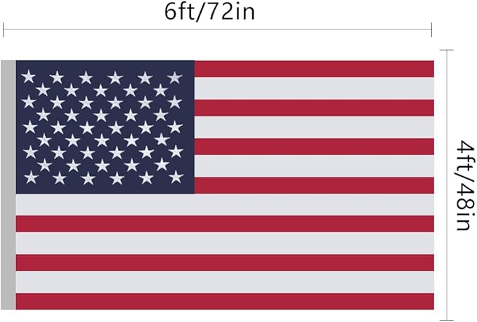 American Flag 4x6 Ft, US Deluxe Embroidered Heavy Duty Polyester Durable Outside Flags with Brass Grommets