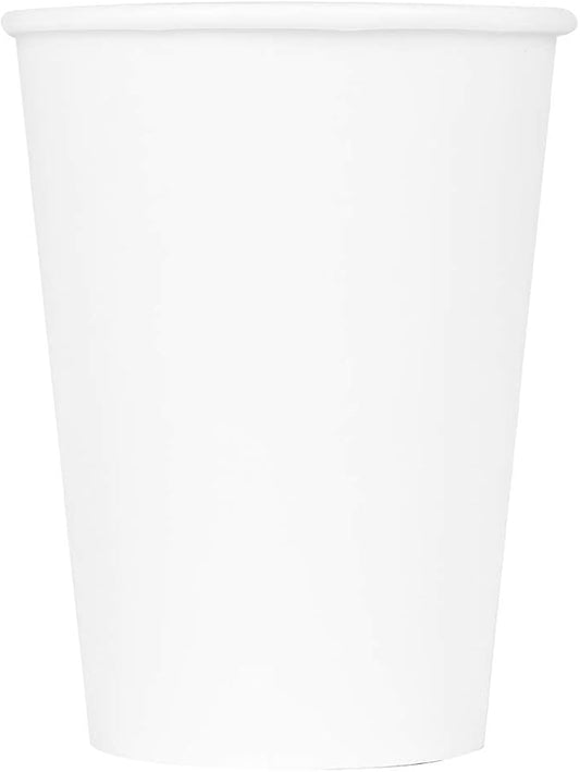 Karat 12oz Premium White Paper Hot Coffee Cups Diameter 3.54", Disposable, Leak-Resistant Double Poly-Lined, Ideal for Restaurants - Pack of 1000