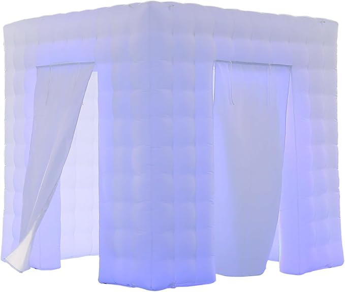 SAYOK Inflatable Photo Booth Enclosure Inflatable Booth 360 Photo Booth Backdrop 8.2x8.2ft Portable 16 Colors Led Dimmable Shooting Photobooth Tent Kit for Advertising, Bars, Shopping Malls, Events