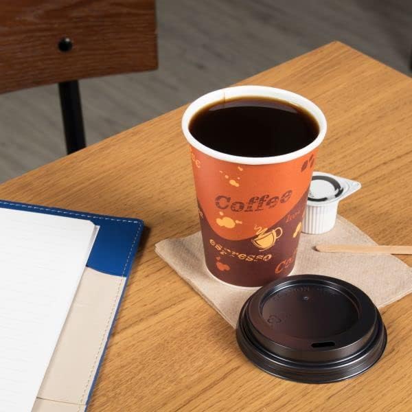 Karat 8oz Paper Hot Coffee Cups [1000 ct] Disposable, Leak-Resistant Double Poly-Lined Cups for Hot Beverages - Ideal for Cafes & Restaurants, 80mm (C-K508)