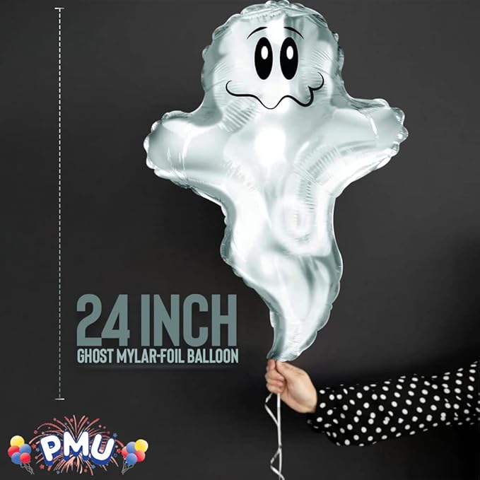 PMU 25 Pc Halloween Flying Ghost 24 Inch Mylar-Foil Balloon