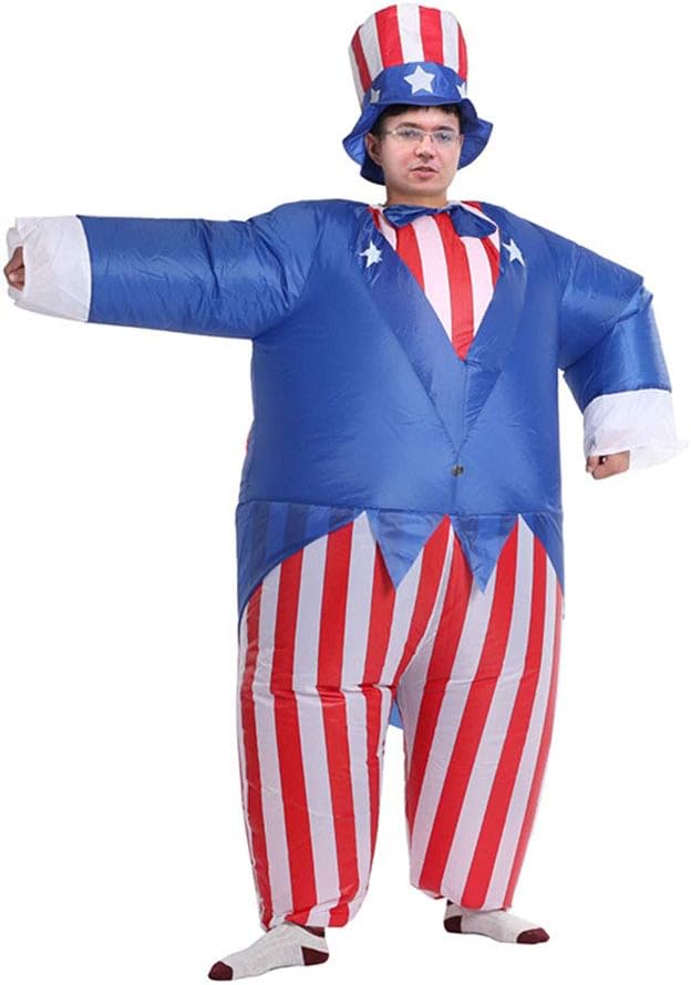 Uncle Sam Blow up Inflatable Costume for 4th of July Independence Day Patriotic President Election Party Decorations Photo Booth Props