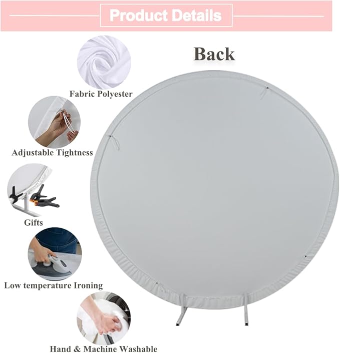 OERJU 6x6ft Round Birthday Backdrop Cover Rose Gold Glitter Diamonds Happy Birthday Background for Photography Women Girls 16 18th 21th 30th Bday Party Decorations Photo Studio Booth Props