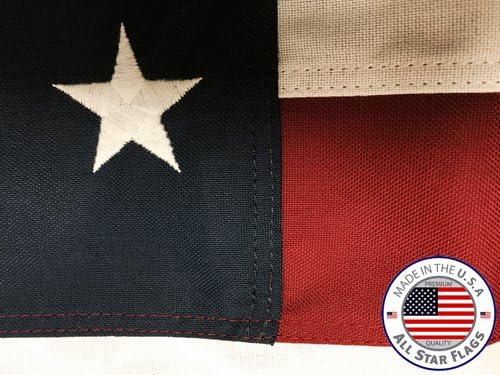 HEAVY-DUTY American Flag 5x8' -100% Made in the USA- Durable, Long Lasting, Polyester Fabric - Embroidered Stars, Sewn Stripes, 4 Rows of Lock Stitching on the Fly End, High Wind Usage-All Star Flags