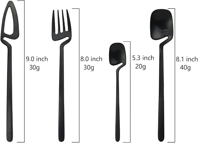 JASHII Flatware Set 32-piece Silverware Set Matte Finished Cutlery Set Service for 8 Include Knife/Fork/Spoon/Coffee spoon Dishwasher Safe (Blue Silver)