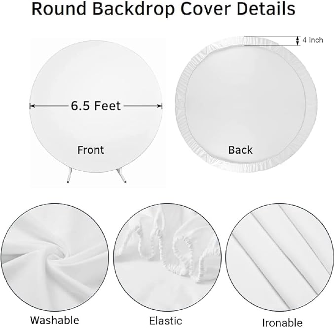 Renaiss Purples Happy Birthday Round Backdrop Cover 6.5ft Large Bday Banner Sign Poster Circle Backdrop Cover for Birhday Prom Party Decors Shiny Purples and Silver Sequins Background for Photography