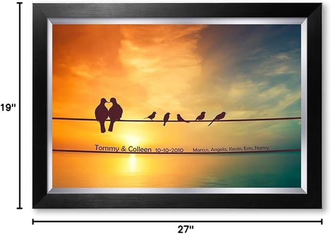 IPIC - We Are Family Personalized Artwork with Names, Customized Gift for Anniversary. Giclee Wall Art with High Grade Frame. Picture Size: 24x16,Total Size: 27X19