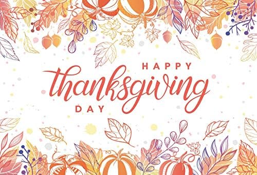 9x6ft Happy Thanksgiving Day Photography Backdrop Thanksgiving Day Party Background Leaf Pumpkin Filbert Thankgiving Party Banner Wallpaper Thanksgiving Photo Studio Props