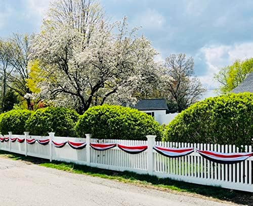 American Flag Bunting Election Reelection Decorations, Patriotic Banner Outside,30 Feetx24",USA Red White Blue Outdoor Banners Buntings