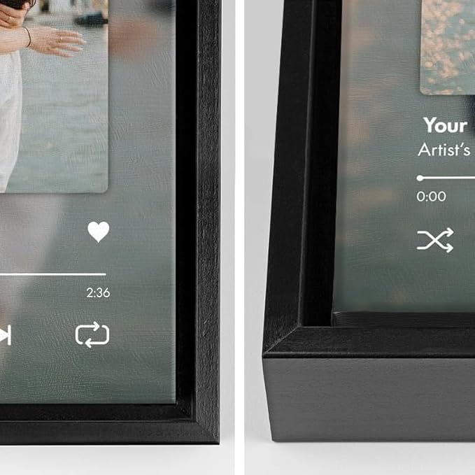 Personal-Prints CUSTOM SONG | Custom Song Title and Photo Wedding Wall Art Gift | Personalized Photos & Song | Anniversary, Wedding, Valentine's Day Gift (20"x24" Float Framed Canvas)