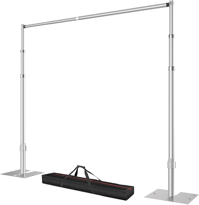 Pipe and Drape Backdrop Stand, 12x10ft Heavy Duty Adjustable Background Frame with Metal Base, Back Drop Holder for Parties Photography Wedding Photoshoot Decoration