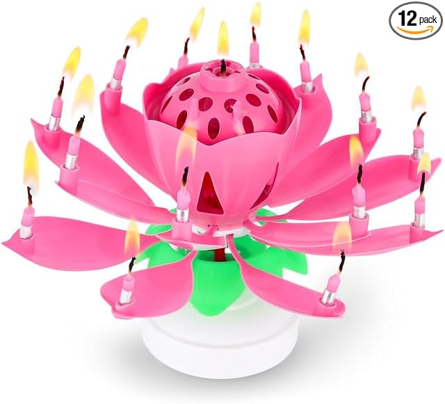 PMU 12 Pack Birthday Candles, Cake Candles, Safe for use Does not Contain Sparklers, Fireworks - Pink