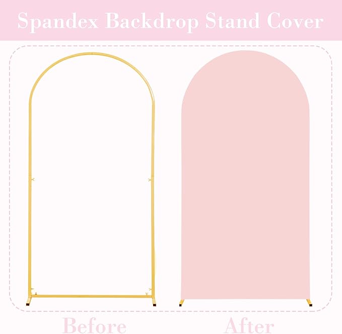 Pink Arch Cover 3 Set Pink Arch Backdrop Cover 4FT, 5FT, 6FT Spandex Wedding Arch Stand Covers for Birthday Party Baby Shower Girls Bridal Shower Wedding Banquet Photo Background Decorations