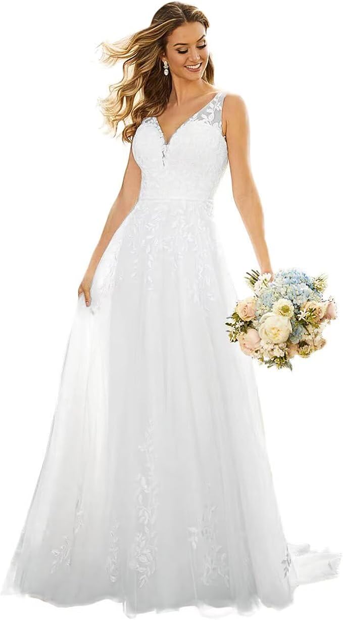 Boho Lace Wedding Dresses for Bride 2026 Tulle Long Sleeve Wedding Dress Ball Gowns Satin Mermaid Bridal Gown