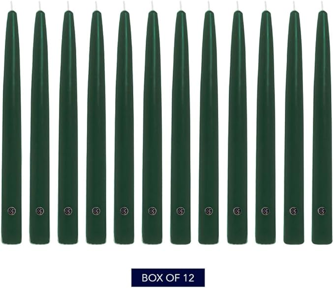 Colonial Candle Unscented Taper Candle, Handipt Collection, Evergreen, 6 in, Pack of 12 - Up to 4 Hours Burn