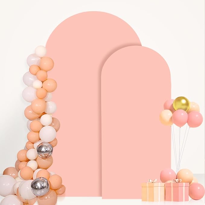 Wedding Arch Cover Set of 2 Rose Arch Cover Spandex Arched Backdrop Cover Chiara Wall Backdrop Covers for Garden Arches Frame Arch Fabric Covers 6FT 7.2FT for Bridal Shower Ceremony Decor