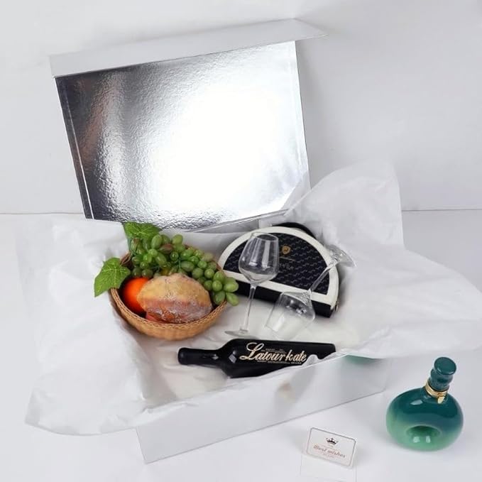 2 Pack Extra Large Silver Gift Box 17x14.5x6 inch Luxury Gift Box for Presents with Magnetic Closure Lid Collapsible,Birthday,Christmas,Contains Card, Ribbon,Tissue Paper,Shredded Paper Filler