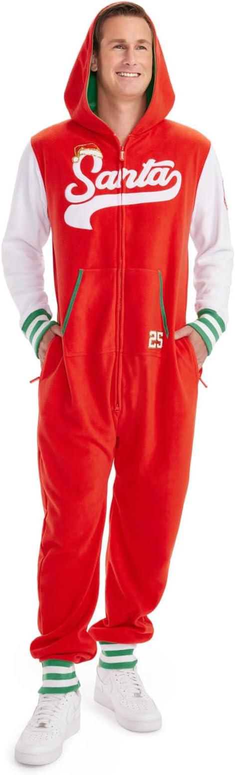 Tipsy Elves Christmas Onesies for Adults - Comfy Unisex Matching Holiday Jumpsuits with Convenient Pockets