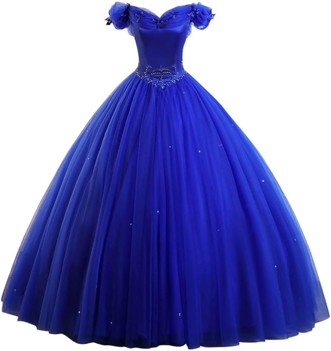 Engerla Women's Beading Sweetheart Ball Gown Tulle Layed Long Quinceanera Dress