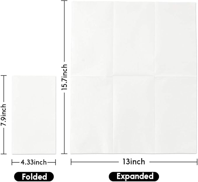 Vplus 600 Pack Paper Napkins Guest Towels Disposable Premium Quality 3-ply Dinner Napkins Disposable Soft, Absorbent, for Kitchen, Wedding, Parties, Dinners or Events(White)