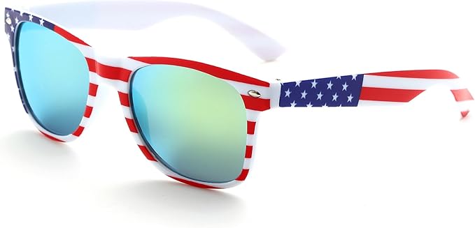 Fsmiling Bulk American Sunglasses USA Flag Sunglasses Patriotic Sunglasses-10/24Pack