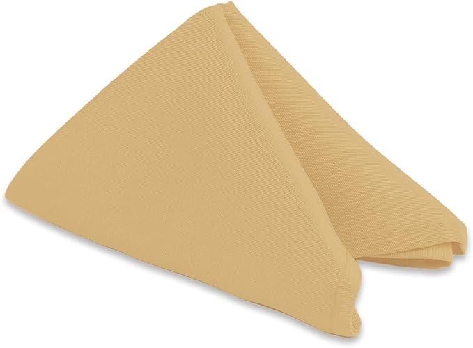 Polyester Cloth Napkins - Washable Soft Table Linens - Durable & Elegant for Dining, Restaurants, Weddings, Events, Rentals, Banquets, & Parties - Premium Quality Set of 150, Gold, 17"x17"