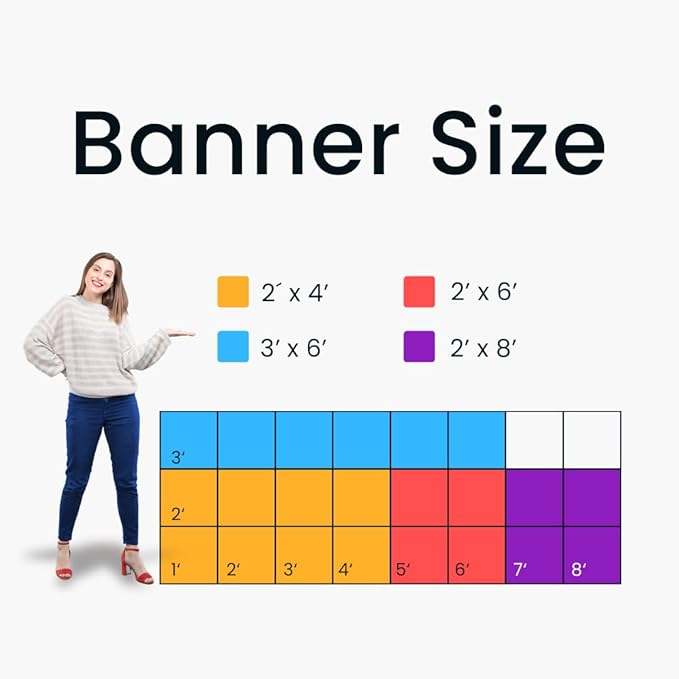 Customizable Vinyl Banner – Personalized Outdoor/Indoor Event Signage for Birthdays, Weddings, Graduations, Business Promotions – Lightweight, Durable, Weather-Resistant, Full-Color Printing (2'x6')