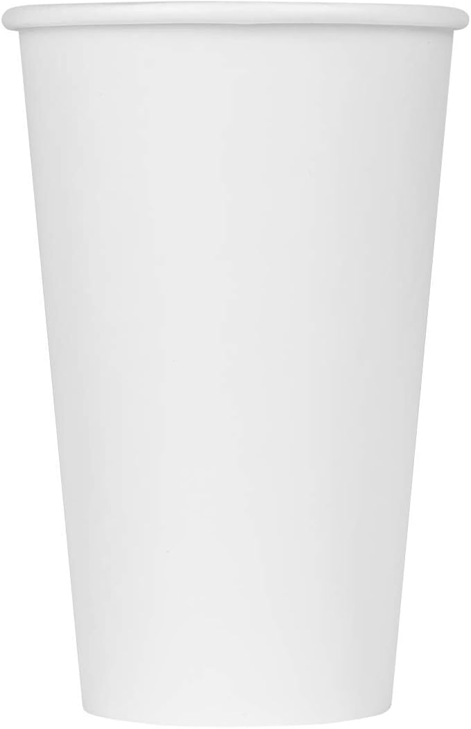 Karat 16 oz Paper Coffee Cup [1,000 ct] White Disposable Cup for Hot/ Cold Drinks and Beverages 90mm (C-K516W)