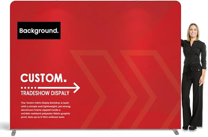 Customize Trade Show Backdrop with Tension Fabric Display Backdrop,Perfect for Trade Show Booth,Exhibition,Conference,Weddings,Parties,Stores 7.5x20FT(Frame&Banner Single-Sided Printing)